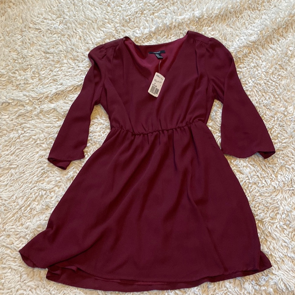 Burgundy mini cocktail dress